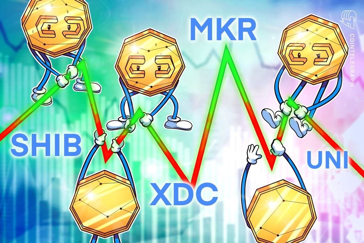 Bitcoin’s sideways price action leads traders to focus on SHIB, UNI, MKR and XDC